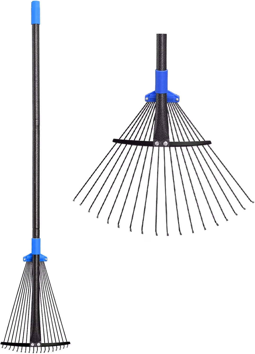 Adjustable Metal Leaf Rake Long Handle